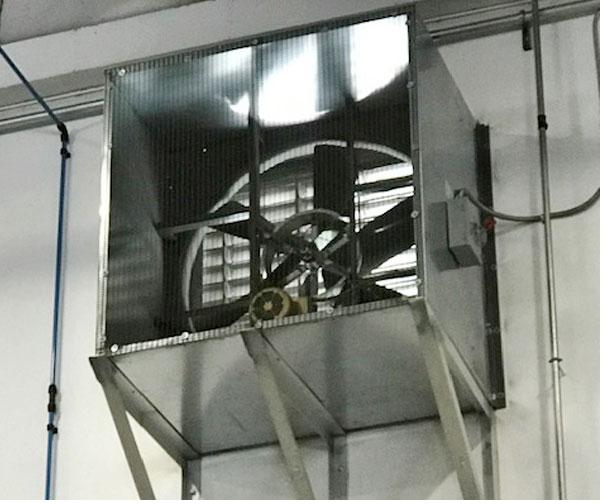 Wall-mounted industrial exhaust fan